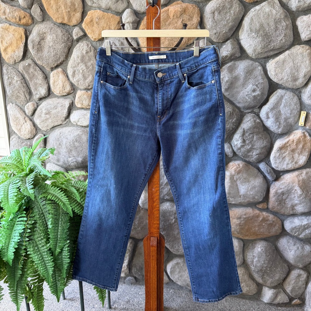 Levis 505 Straight Leg Jeans Womens 14 Medium Wash Blue Denim 15505-0111